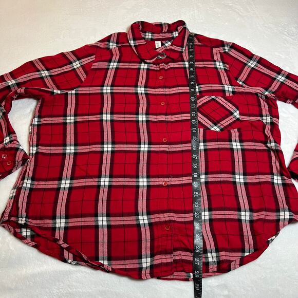 BP Plaid Lightweight Flannel Button Up Shirt Size 1X Holidays Classic Cabincore - Picture 8 of 9